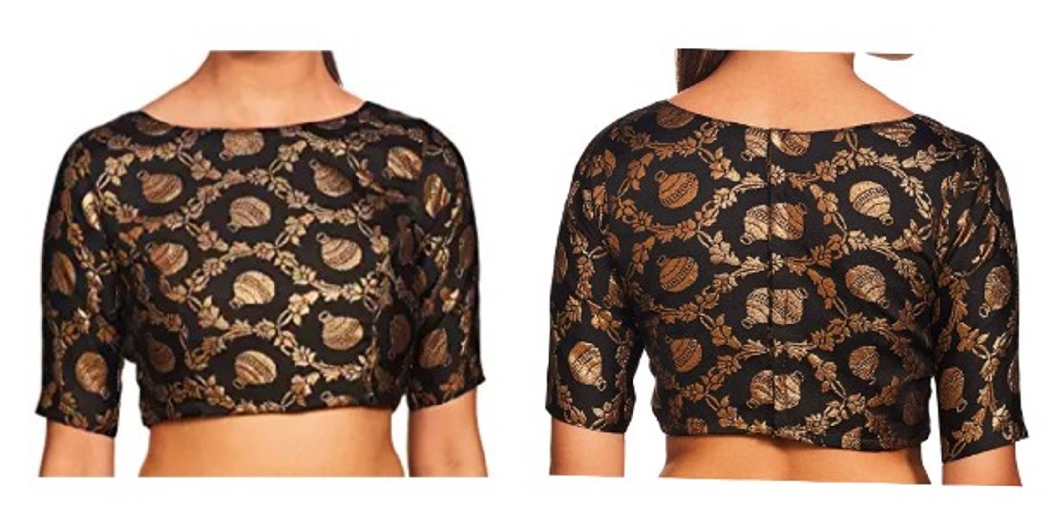 Jacquard Back /4 Sleeve Length Blouse